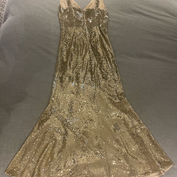 Rachel Zoe gold sequin midi dress - Picture 3 of 5